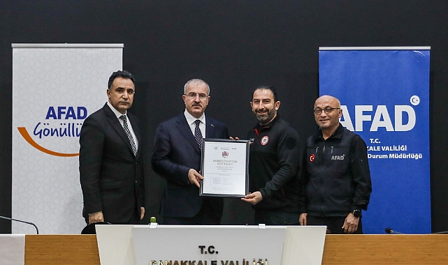 Çanakkale’de arama kurtarma ekiplerine akreditasyon sertifikaları verildi