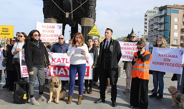 Çanakkale'de hayvan hakları savunucularından ortak basın açıklaması