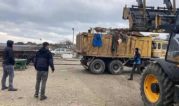 Lapseki'de Balıkçı Barınağı çevresi temizlendi