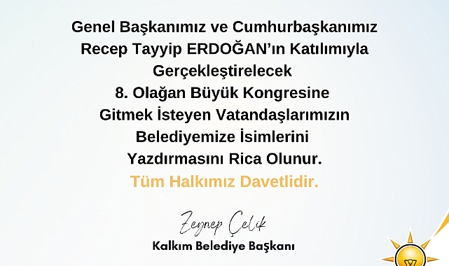 AK Parti 8. Olağan Büyük Kongresi için Kalkım'dan araç kalkacak