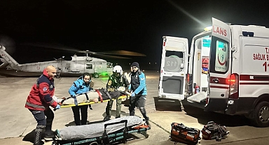 Askeri Helikopterle Gökçeada'dan hasta sevki gerçekleşti