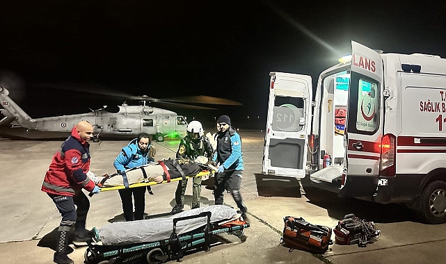 Askeri Helikopterle Gökçeada'dan hasta sevki gerçekleşti