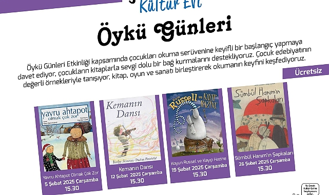 Çocuk Kültür Evi'nde Öykü Günleri Etkinliği başlıyor