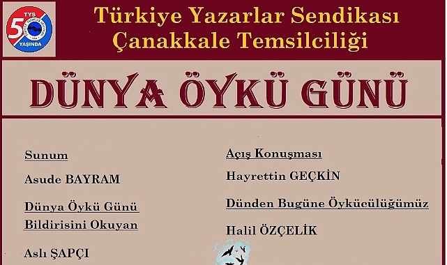 Dünya Öykü Günü Çanakkale’de kutlanacak