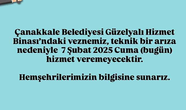 Güzelyalı veznesi hizmet veremeyecek