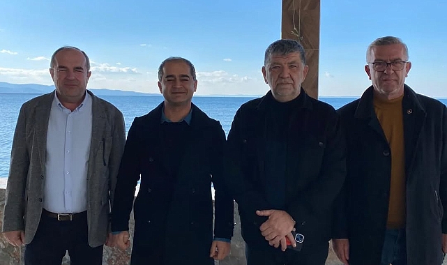 Halil Ertuğrul, Biga İlçesi Kemer Muhtarı Serhat Çalışkan’ı ziyaret etti