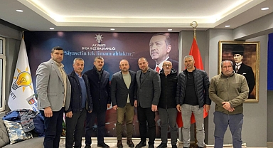 Kozçeşme Köyü muhtarı ve azalarından Başkan Ahmet Şahin’e ziyaret