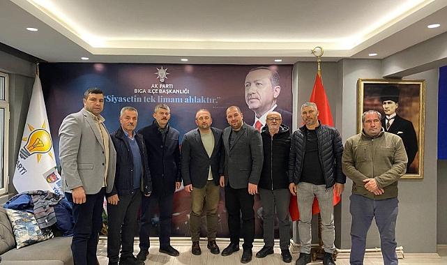 Kozçeşme Köyü muhtarı ve azalarından Başkan Ahmet Şahin’e ziyaret