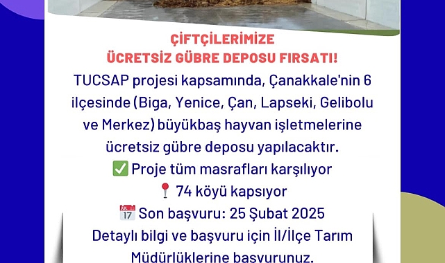 Ücretsiz gübre deposu desteği