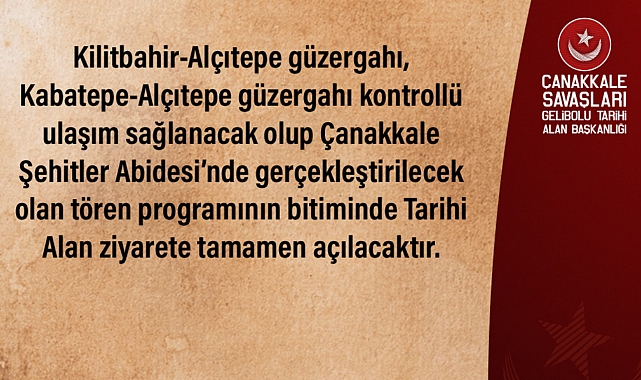 18 Mart Törenleri İçin Tarihi Alan’da trafik tedbirleri alındı