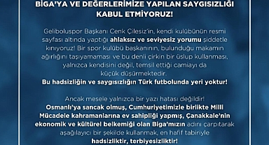 Bigaspor Yönetimi: "Biga'ya ve değerlerimize yapılan saygısızlığı kabul etmiyoruz"