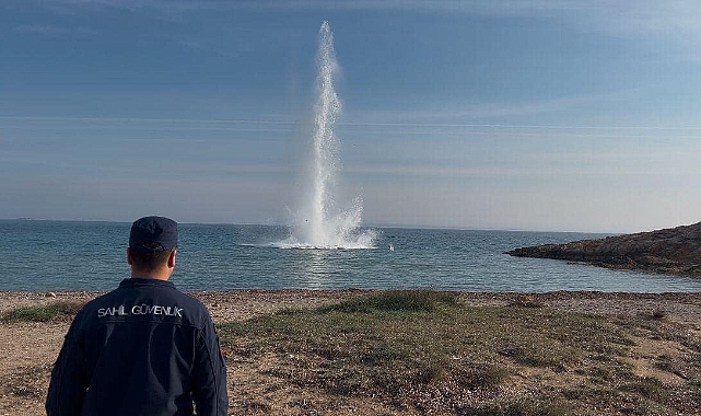 Bozcaada açıklarında Çanakkale Savaşı’ndan kalma deniz mayını imha edildi
