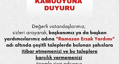Çan Belediyesi'nden dolandırıcılara karşı uyarı