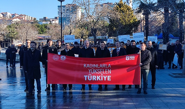 Çanakkale'de erkekler kadına şiddete dur dedi!