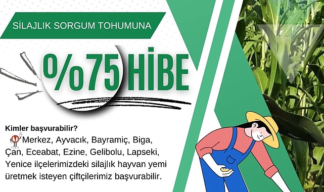 Çanakkaleli çiftçilere büyük fırsat: %75 hibeli silajlık sorgum tohumu desteği!