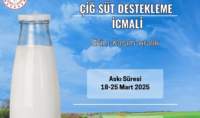 Çiğ Süt Destekleme İcmalleri askıya çıktı