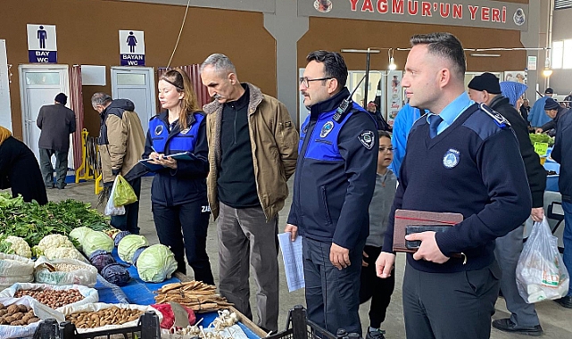 Lapseki Belediyesi Zabıta ekiplerinden pazar denetimi