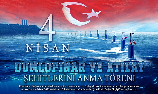 4 Nisan Dumlupınar ve Atılay şehitlerini anma töreni Deniz Müzesi'nden izlenebilecek