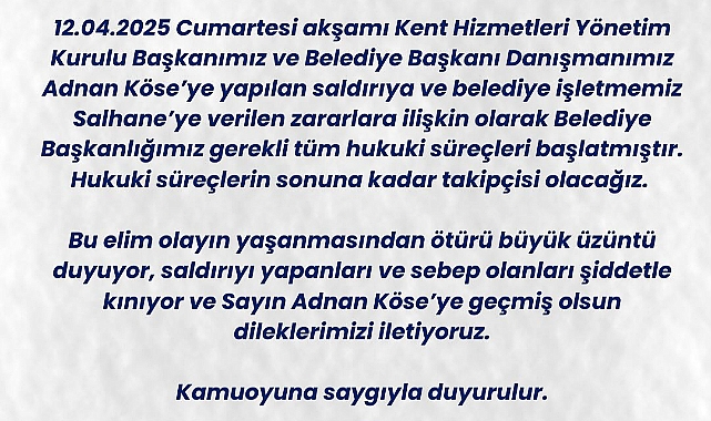 Bozcaada Belediyesi’nden Adnan Köse’ye yapılan saldırıya ilişkin açıklama