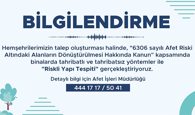 Çanakkale Belediyesi’nden riskli yapı tespiti hizmeti