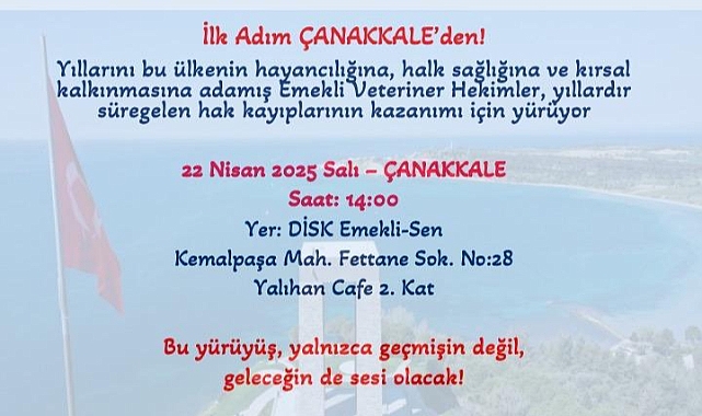 Emekli Veteriner Hekimler Çanakkale'den Ankara'ya yürüyüş gerçekleştiriyor