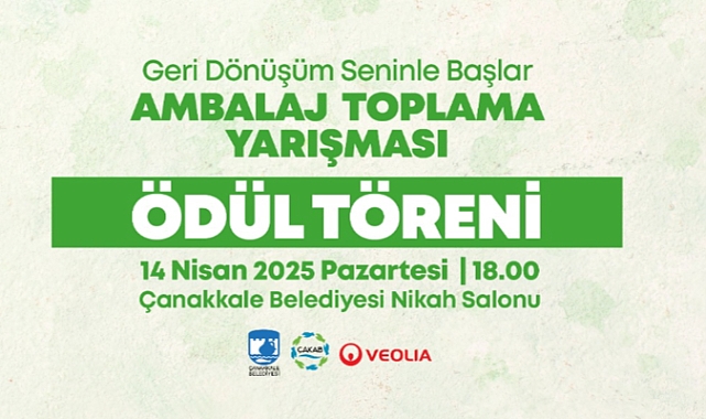 Geri Dönüşüm Seninle Başlar yarışmasının ödül töreni 14 Nisan’da