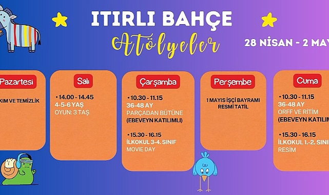 Itırlı Bahçe’de bu hafta