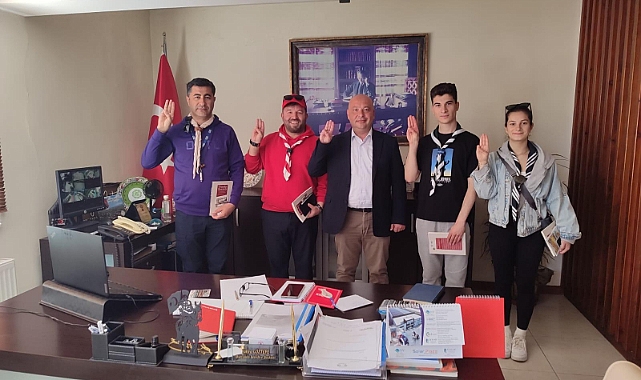İzci liderlerinden Başkan Göztepe’ye ziyaret