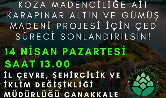 Kazdağları Ekoloji Platformu’ndan dilekçe çağrısı
