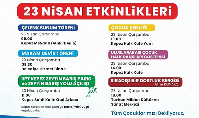 Kepez’de 23 Nisan şenliklerle kutlanacak