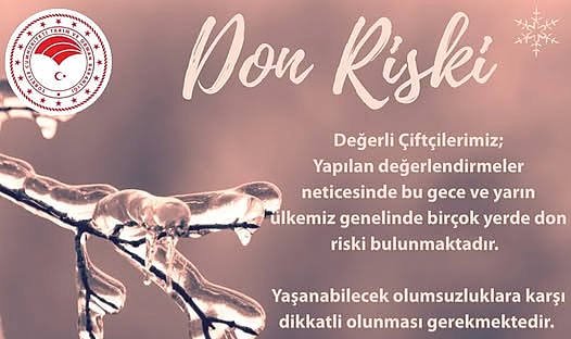 Yenice İlçe Tarım Müdürlüğü'nden üreticilere don uyarısı