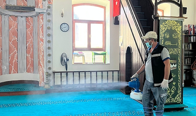Bozcaada'da iki camide ilaçlama