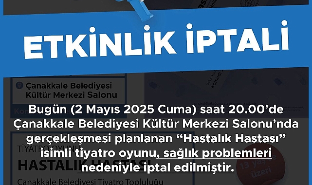 Çanakkale'de etkinlik iptali