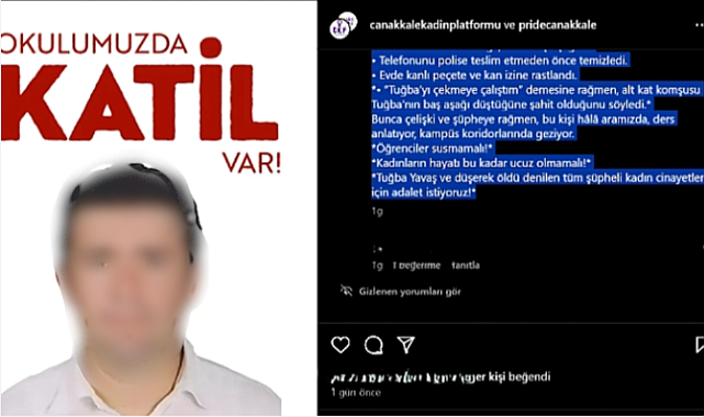 Çanakkale Kadın Platformu'ndan tepki: "Adalet istiyoruz"