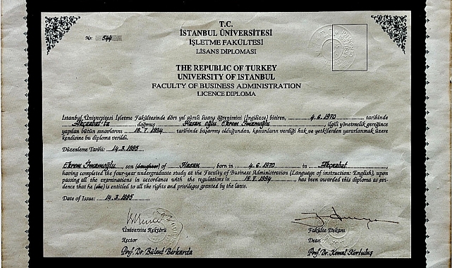 Ekrem İmamoğlu diplomasını paylaştı