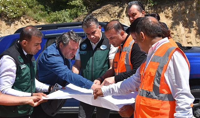 Lapseki Çavuş Göleti inşaatında çalışmalar yerinde incelendi