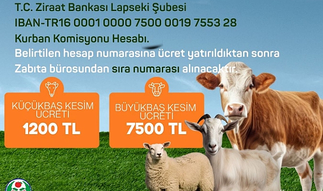 Lapseki'de kurban kesim başvuruları başladı