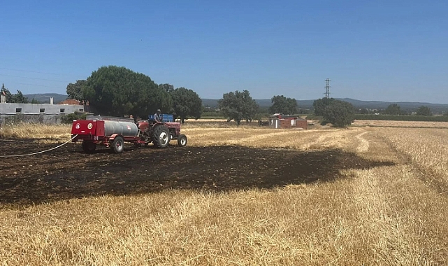 Bayramiç Orman İşletmesi ekiplerinden yangına hızlı müdahale