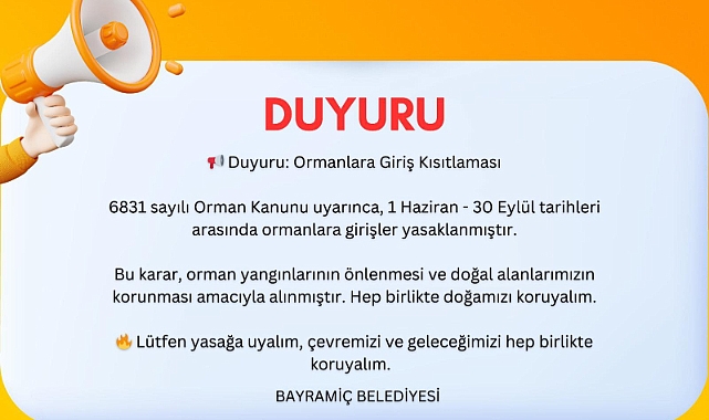 Bayramiç’te yaz boyunca ormanlara giriş yasaklandı