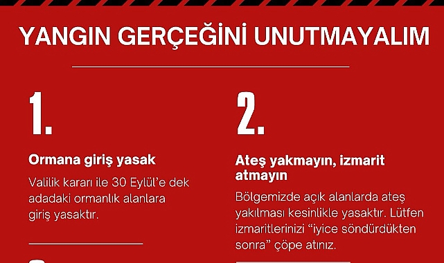Bozcaada Belediyesi’nden yangın uyarısı
