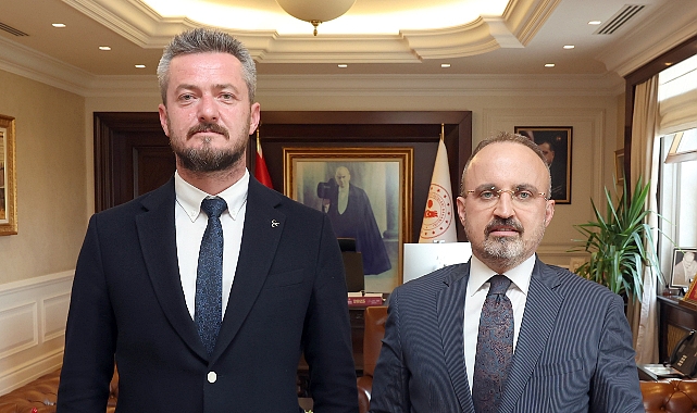 Bülent Turan, MHP Merkez İlçe Başkanı Alparslan Çelik’i ağırladı