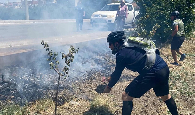 ÇABiP ve orman gönüllüleri yangını büyümeden söndürdü