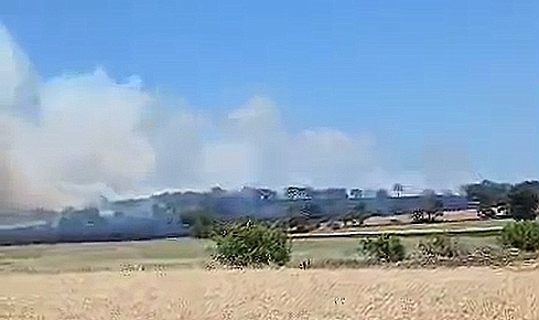 Çan’da tarım arazisinde çıkan yangın kontrol Altında