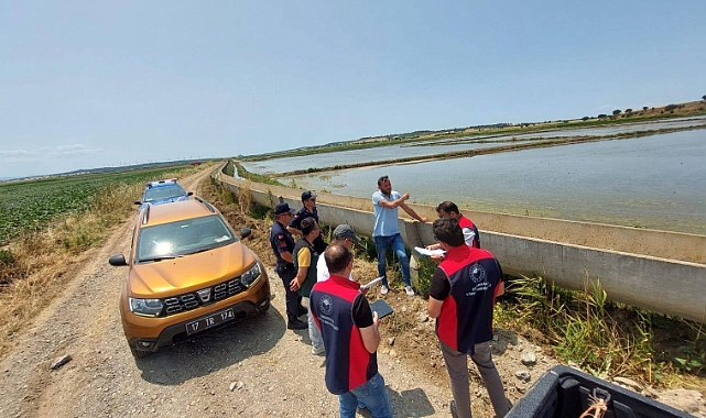 Çanakkale’de İzinsiz Çeltik Ekili Alanlara Yönelik Denetim Yapıldı