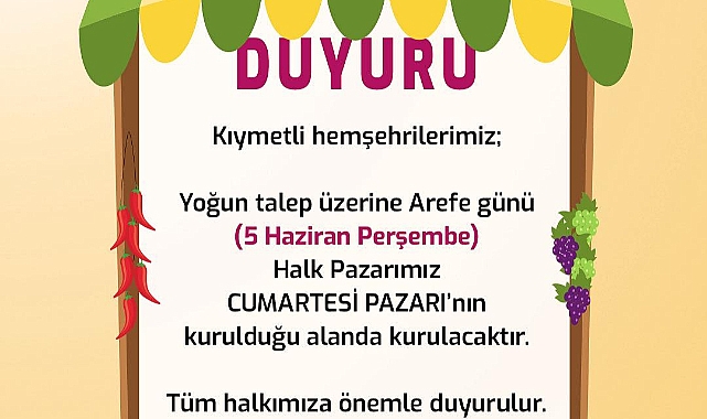 Gelibolu’da Arefe Günü Halk Pazarı Kurulacak