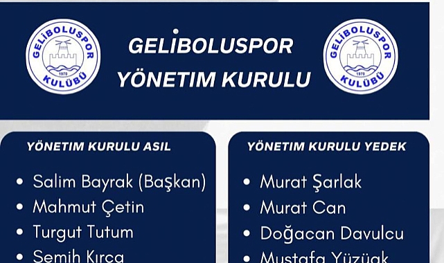 Geliboluspor’da değişim: Yeni Başkan Salim Bayrak