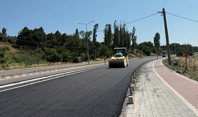 Lapseki’de Feribot İskelesi ile Dalyan Mahallesi arasındaki yol asfaltlandı