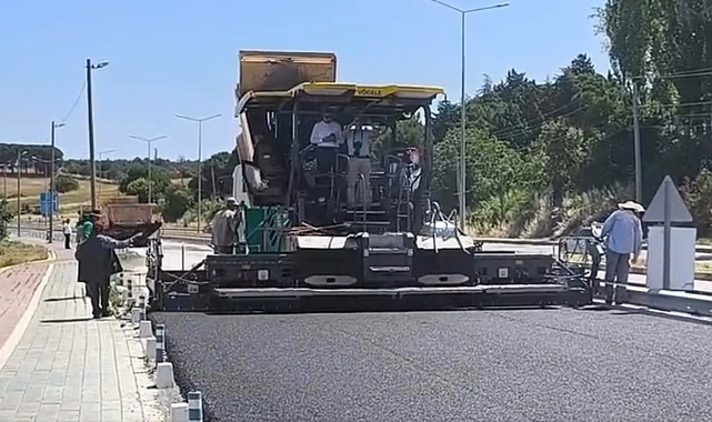 Lapseki Gestaş İskele yolu’nda asfalt çalışmaları tamamlandı