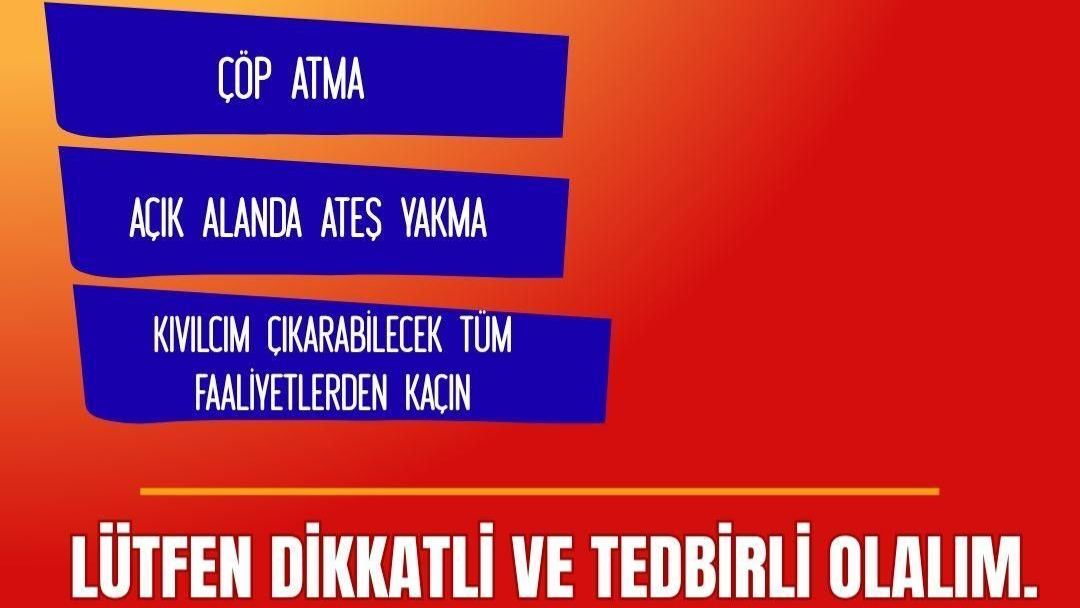 Çanakkale Valiliği’nden yangın uyarısı