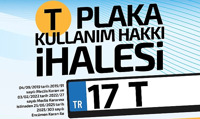 Çanakkale Belediyesi’nden “T” Plaka Kiralama İhalesi